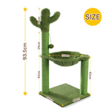 Pet Cat Climbing Tree Cat Condo Kitty Tower with Scratching Post Hammock Bed Multi Level Cat Climbing Activity Tree for Cats