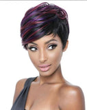 Women's short straight hair wig color-picking chemical fiber headgear