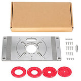 235x120x8mm Aluminum Alloy Router Table Insert Plate Trimming Machine Flip Board With 4 Insert Rings Universal Trimmer Woodwork