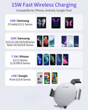 KC S9 2-Coil Auto Sensor Z Fold Wireless Charger 15W Auto Clamping Car Wireless Charger Holder for Samsung Galaxy Z Fold3 Fold4