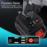 Brushless Cordless Electric Impact Wrench Rechargeable Low Noise 340 N.M Torque Wrench Power Tools with 18V Lithium-ion Battery