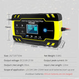12V-24V 8A Full Automatic Car Repair Chargers Touch Screen Pulse Repair LCD Power Charging Wet Dry Lead Acid Digital LCD Display