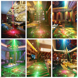 RGB Mini DJ Disco Light Laser Projector Lamp USB Rechargeable Sound Strobe Stage Effect Wedding Holiday Party Show Lighting