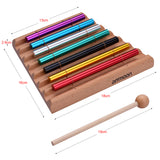 Ammoon 7-Tone Tabletop Chimes Meditation Chime Colorful Wind Bell Kids Educational Musical Toy Percussion Instrument with Mallet