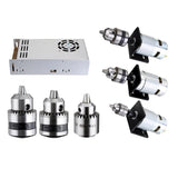 1 Set DC 12V Lathe Press 795 Motor With Drill Chuck and Mounting Bracket or 24V 15A 360W Power Convertor