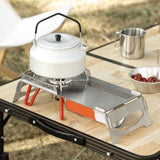 Folding Stove Table Home Heat Insulation Cooking Desk Outdoor Camping Burner Bracket Picnic Portable Hiking Stainless Steel
