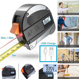 30/40M Laser Measuring Tape Retractable Digital Electronic Roulette Stainless Tape Measure Multi Angle Measuring Tool Dropship