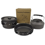 Camping Cooking Utensils Dishes Cookware Set Hiking Camping Equipment Titanium Alloy Pot Outdoor Tourism Tableware BBQ Supplies