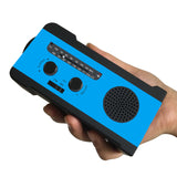 Emergency Solar Power Hand Crank Generator 2000mAh Bank AM/FM Radio Dynamo LED Flashlight Phone Charger