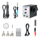 858D 700W Soldering Station LED Digital Solder Iron Desoldering Station BGA Rework Solder Station Hot Air Gun Electric Iron Set
