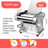 Electric Noodle Dumpling Press Machine Home Stainless Steel Noodle Maker Spaghetti Roller Dough Pressing Cutter Machine 220V