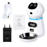 Pet Automatic Feeder Food Timing Dispenser Portion Control Detachable Dogs Cats Anti Slip With Voice Recorder Dry Wet Food 40%