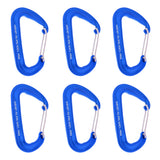 6 Pieces 12KN Aluminum Wire Gate Carabiner for Hammock Camping Hiking Mountaineering Yoga Climbing Accessories