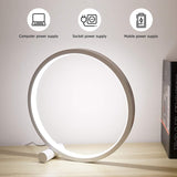 LED Table Lamp Bedside Desk Lamp Dimmable Light Round Contact Control Night Light for Bedroom Kids Room