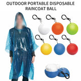 Convenient Portable Rain Ponchos Ball for Adults Disposable  Thick Emergency Waterproof Raincoat Colorful Poncho with Hook