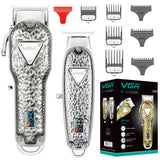 Professional full metal hair clipper barber cordless electric hair trimmer for men rechargeable hair cutting machine adjustable