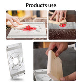 Aluminum Alloy Router Table Insert Plate Trimming Machine 2 Scales Printed Engraving Tool Flip Board with 4Rings for Woodworking