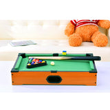 Mini Tabletop Pool Set- Billiards Game Includes Game Balls Sticks Chalk Brush And Triangle-Portable And Fun Leisure Toys