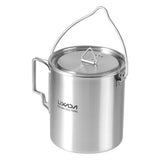 750ML Camping Pot Set Stainless Steel Cooking Kettle Portable Camping Pot Set Outdoor Camping Cookware Backpacking Pot Picnic