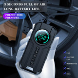 12V Car Air Compressor 180psi Electric Tyre Inflator Pump LED Lamp For Motorcycle Bicycle Tire Wireless Portable Car Air Pump