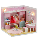 CUTEBEE DIY Doll House Wooden Doll Houses Miniature dollhouse Furniture Kit Toys for children Christmas Gift TD28