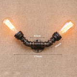 Retro Industrial Wall Lamp Vintage iron rust Water pipe Lamps E27 Loft Light Plated Indoor Lighting Home bedroom restaurant Deco