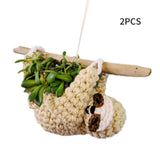 2pcs Home Decor Indoor Outdoor Hanging Planter Bedroom Door Storage Wall Balcony Multifunction Woven Plant Basket Toys Office