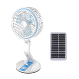 Solar/USB Desk Adjustable Folding Fan With LED Light Charging Multifunction Mini Portable Solar Panel Desktop Emergency Lamp