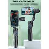 F8 3-Axis Handheld Gimbal Phone Stabilizer Smartphone Tripod Cellphone Holder For Iphone Android Mobile Video Record