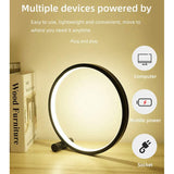 LED Table Lamp Bedside Desk Lamp Dimmable Light Round Contact Control Night Light for Bedroom Kids Room