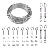 30M Cable Railing Garden Wire Kit Wire Fence Roll Kit/Outdoor String Light Suspension Kit, Cable Rope, Turnbuckle Wire