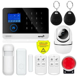 Newest Wireless Home Security Tuya WIFI GSM SIM card EN RU ES PL DE Switchable Smart Alarm system Tuya APP RFID Remote Control