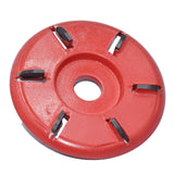 Wood Carving Cutter Disc Woodworking Shovel Plate Sculpting Tool Milling Attachment for 16mm Angle Grinder 5-Teeth Red Arc