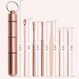 Earwax Removal kit 6PCS Ear Pick Tools Curette Reusable Ear Cleaner Stainless Steel Ear Wax Cleaning Remover Keychain Cleanser