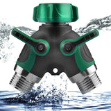 2 Way Y Shape Hose Connector Garden Splitter Comfortable Plastic Grip Faucet