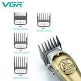 VGR Professional full metal hair clipper beard electric barber hair trimmer for men rechargeable haircut machine cordless