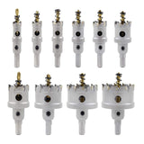 10Pcs/set 16-53mm Alloy Hole Opener Aluminum Case Carbide Titanium Plated Center Drill Hole Opener  Saw Cutter With Box