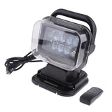 LED Marine Remote Control Spotlight Truck Car Boat Search Light - Black