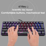 HXSJ V700 61 Keys Gaming RGB Keyboard for Gamers USB Backlight keyboard with Multiple Shortcut Key Combinations for PUBG Home