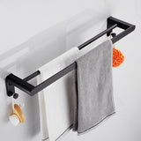 Towel Hanger Wall Mounted Towel Rack Bathroom Space Aluminum Black Grey Towel Bar Rail Towel Holder  Bathroom Accessories