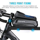 Waterproof Bicycle Phone Mount Bags Front Frame Top Tube Bag with Touchscreen Phone Holder Case Cycling Bike Tool Storage Bag