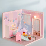 CUTEBEE DIY Doll House Wooden Doll Houses Miniature Dollhouse Furniture Kit with LED Toys for Children Christmas Gift