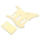 Tooyful Cream 3Ply 8 Holes SSS Guitar Pickguardw/ Back Plate ABS for Electric Guitar Parts