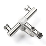 Wall Mount Cold Hot Water Mixer 304 Stainless Steel Triple Valve Nozzle Tap Bathtub Faucet Bathroom Shower Faucet