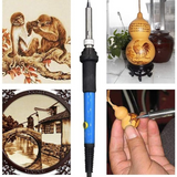 46Pcs Electric Soldering Iron Kit Wood Burning Pen 60W Carving Pyrography Soldering tips Tools set 110V/220V Wooding Repair DIY