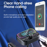 Wireless AUX Out Car Radio Modulator FM Transmitter Bluetooth Hands Free Kit MP3 Player with PD18W Type C USB Charger
