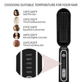 Hair Straightener Brush Hot Comb Ceramic Electric Hair Curling iron Anti Scald  Ionic Straightening Brush Styling Tool 2 In 1