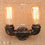 Retro Industrial Wall Lamp Vintage iron rust Water pipe Lamps E27 Loft Light Plated Indoor Lighting Home bedroom restaurant Deco