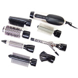 EU Plug 7 in 1 Multifunction Professional Negative Ion Hair Dryer with Comb Hair Dryer Set Curling Wand Straight Hair with 7 Att