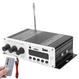 Power Amplifier Aluminum Alloy USB Memory Card FM 3 in 1 Stereo Power Audio Amplifier Bluetooth 4.2 Stereo Digital Player